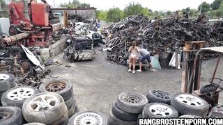 Bae fit 19 year old gets pounded her butt inside Junk Junction