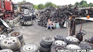 Bae fit 19 year old gets pounded her butt inside Junk Junction
