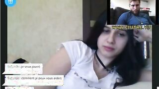 Hot brunette spreading her sexy pussy on chat