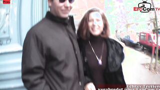 Butt fucking the dark haired Milf after the street pick up