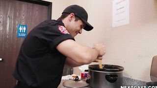 Andrew welcomes Justin's cock inside his ass