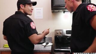 Andrew welcomes Justin's cock inside his ass