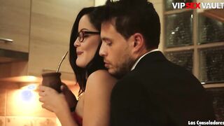 LOSCONSOLADORES - Hot Dark Haired Dolly Diore Getting Plowed By Couple In The Kitchen - VIPSEXVAULT
