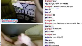 Brunette teen try to make stranger cum