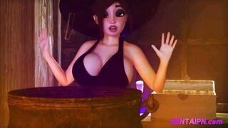 3D Shemale Witches Prank & Fuck Each Other