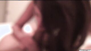 Turned On barely legal yo dark haired lover caught on sex tape gets banged hard