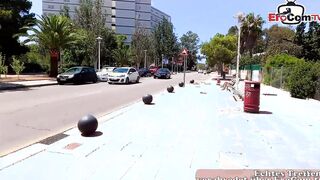 German mallorca tourist mom pick up for outdoor sex