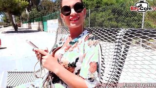 German mallorca tourist mom pick up for outdoor sex