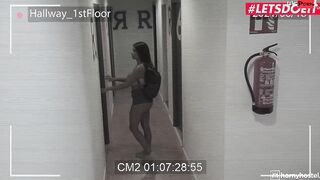 HORNYHOSTEL - (Sheila Ortega, Jesus Reyes) - LONG Breasts Latina Getting Caught Naked By Horny Receptionist long african dick