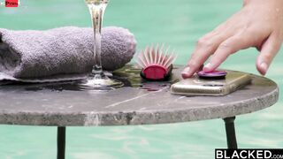BLACKED Kinky Goddess Gabbie cheats on boyfriend at the pool