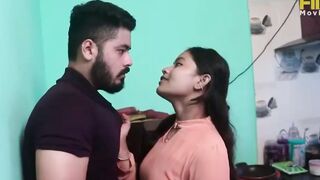Long hair girl affair with mechanics