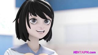 Bi Students Uncensored Threesome with Schoolgirl
