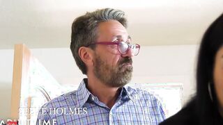 ADULT TIME - babe Vanessa Sky is Fascinated with Pornstar Stepdad Steve Holmes' Gigantic Cock