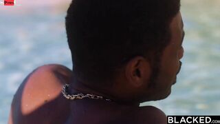BLACKED Bae Penelope has concealed pool sex with huge long african penis