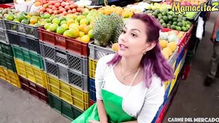CARNEDELMERCADO - Perfect Cutie Titties Latina Veronica Leal Takes Long Cock after her Shift