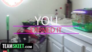 Sexual Little Slut Sucks Daddy's Cock To Make Him Keep Her Hidden