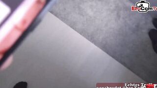 SHE SWALLOW MY CUM - german slim amateur 19 year mature car