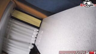 SHE SWALLOW MY CUM - german slim amateur 19 year mature car