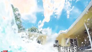 Mofos - Gigantic boobies by the pool get caught on film
