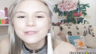 Blonde Pleasures Her Man By Deepthroating