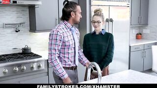 Blonde goddess Getting Pounded By Stepfather For Filthy Talking