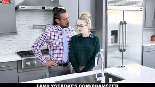 Blonde goddess Getting Pounded By Stepfather For Filthy Talking
