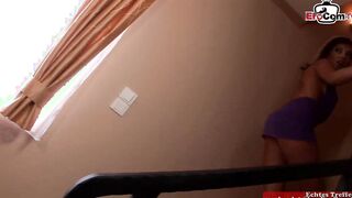 Teenie inside fishnet tights anal banged in a gang bang