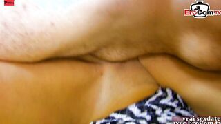 Blonde hoe with nice natural Boobies and her bf during an amateur casting