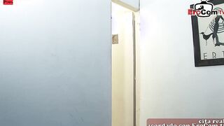 Mature dude lick the Latinas young cunt into the shower