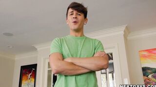 Andy enjoys licking and sucking Michael's big cock