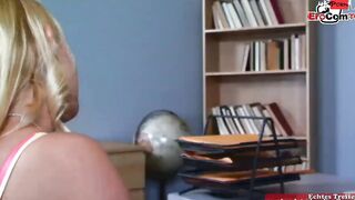 Blonde College Women with natural titties seduce her teacher