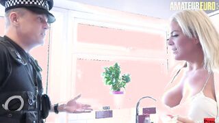 AMATEUREURO - Big Boobs Old Calls Police Officer To Help Her Cum