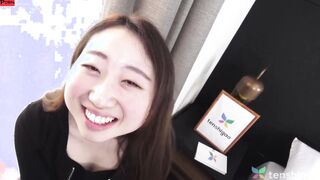 Casting couch with cute Japanese amateur Miss Ai Okamoto hot nurse from Tokyo interview uncensored JAV first ever JAV cunt