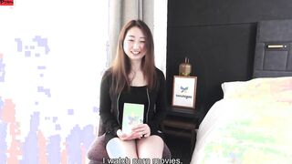 Casting couch with cute Japanese amateur Miss Ai Okamoto hot nurse from Tokyo interview uncensored JAV first ever JAV cunt