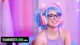 Gamer Girls Leana Lovings & Krissy Knight Get Their Juicy Pussies Screwed While Having Fun - TeamSkeet