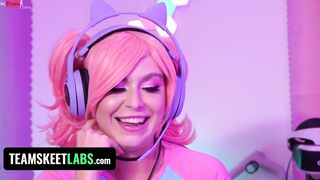 Gamer Girls Leana Lovings & Krissy Knight Get Their Juicy Pussies Screwed While Having Fun - TeamSkeet