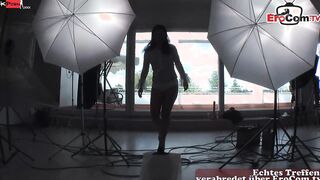 Red haired German bimbo play into a solo casting with Sex Dildos