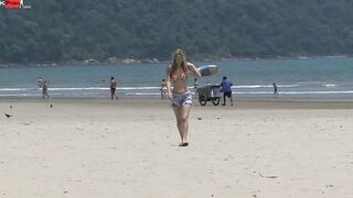 Blonde Brazilian Hoe With Small Titted Takes A Hugest Penis Up The Ass