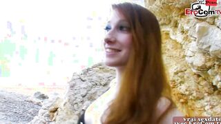 French skinny barely legal yo get anal banged outside at the beach