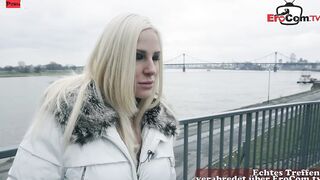 Sexual blonde women with natural titted picked up at the street