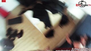 Tattooed German Cougar with ebony Hair on a point of view Date