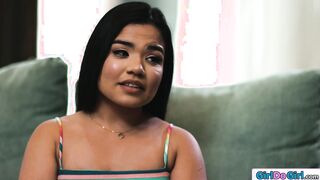 Stepmom walks in on teens strapon fuck