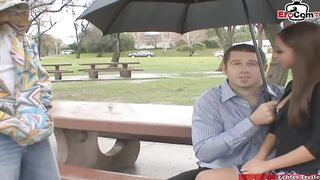 Huge penis fucks the thin Women infront her husband