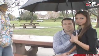 Huge penis fucks the thin Women infront her husband