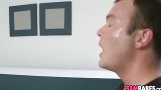 Kinky brunette Nessa D gets passionate pussy play during BJ