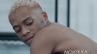 Black jock got his ass rimmed and ass fucked in the gym