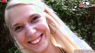 Blonde Women got all her holes banged public
