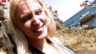 Blonde Women got all her holes banged public