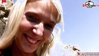 Blonde Women got all her holes banged public