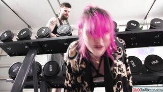 Stuck shemale Lena Moon rimmed and sucks